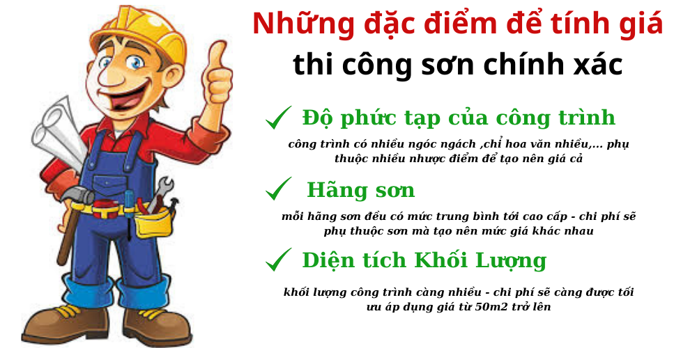 đặc điểm tạo nên giá thi công sơn nhà