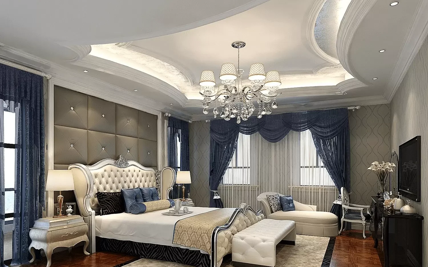 mẫu trần thạch cao phòng ngủ