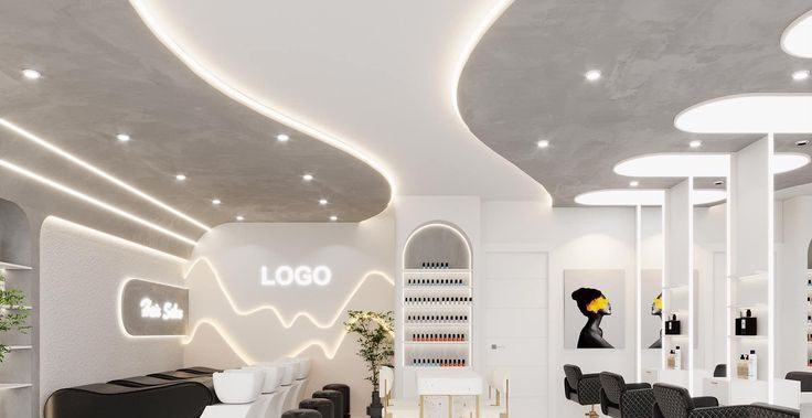 mẫu trần thạch cao tiệm spa mà d-home24h thi công