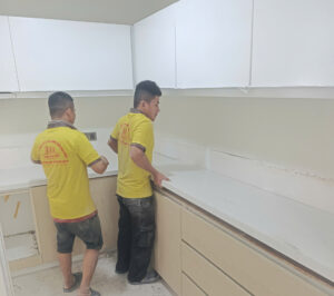 thi công đá hoa cương mặt bếp của d-home 24h
