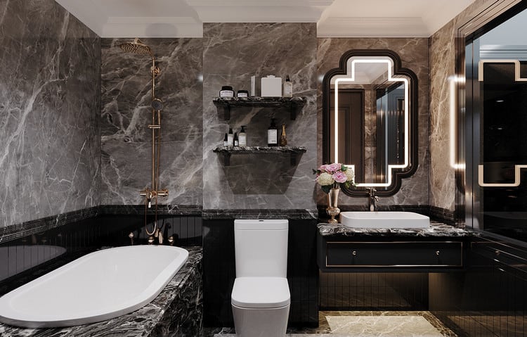 bố cục nhà vệ sinh hiện đại decor tại d-home 24h