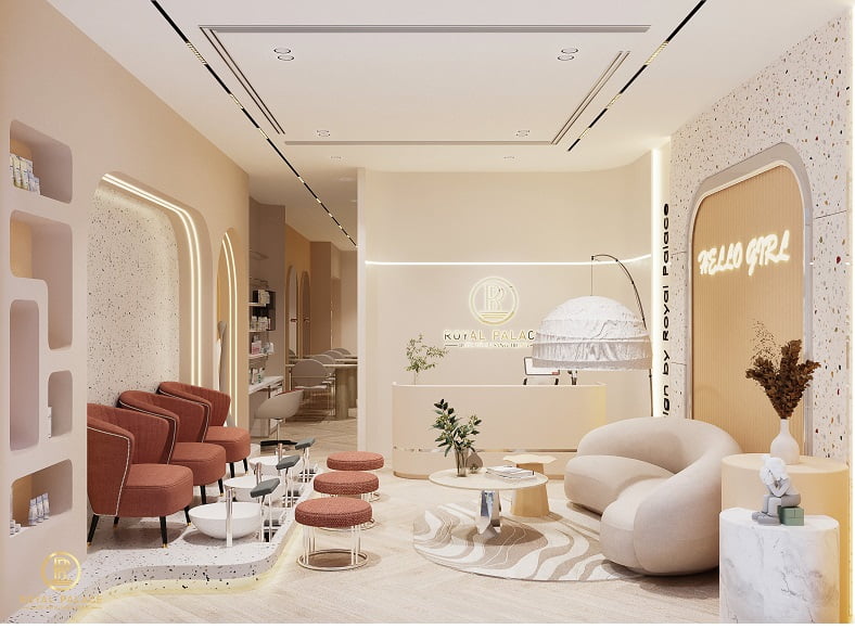 mẫu sơn điểm nhấn tiệm spa đẹp