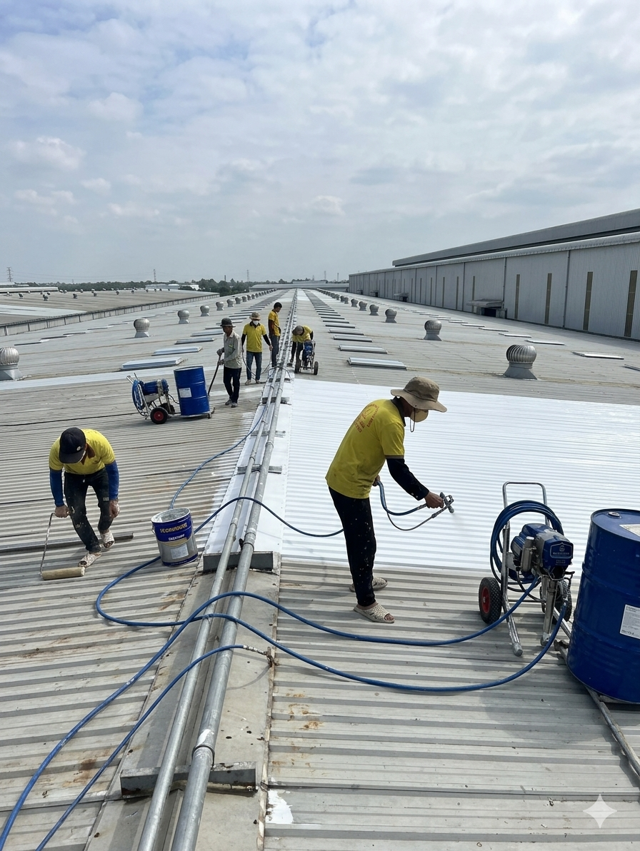 PHUN SƠN MÁI TÔN NHÀ XƯỞNG